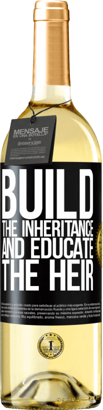 29,95 € Free Shipping | White Wine WHITE Edition Build the inheritance and educate the heir Black Label. Customizable label Young wine Harvest 2023 Verdejo