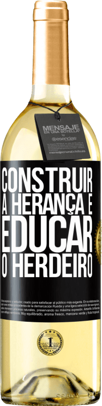 29,95 € Envio grátis | Vinho branco Edição WHITE Construir a herança e educar o herdeiro Etiqueta Preta. Etiqueta personalizável Vinho jovem Colheita 2024 Verdejo