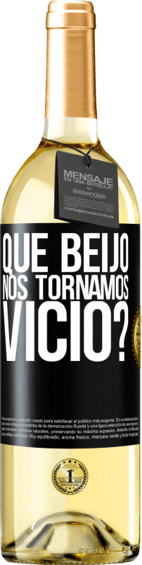 29,95 € Envio grátis | Vinho branco Edição WHITE que beijo nos tornamos vice? Etiqueta Preta. Etiqueta personalizável Vinho jovem Colheita 2024 Verdejo