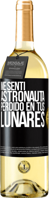 29,95 € Envío gratis | Vino Blanco Edición WHITE Me sentí astronauta, perdido en tus lunares Etiqueta Negra. Etiqueta personalizable Vino joven Cosecha 2024 Verdejo