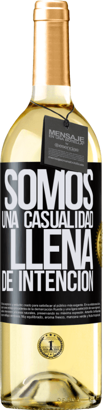 29,95 € Envío gratis | Vino Blanco Edición WHITE Somos una casualidad llena de intención Etiqueta Negra. Etiqueta personalizable Vino joven Cosecha 2024 Verdejo