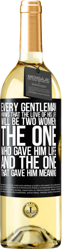 29,95 € Free Shipping | White Wine WHITE Edition Every gentleman knows that the love of his life will be two women: the one who gave him life and the one that gave him Black Label. Customizable label Young wine Harvest 2024 Verdejo