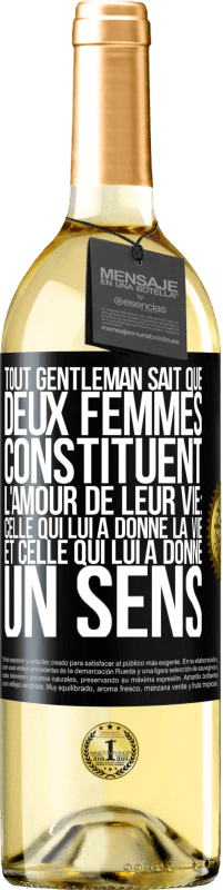 29,95 € Envoi gratuit | Vin blanc Édition WHITE Tout gentleman sait que deux femmes constituent l'amour de leur vie: celle qui lui a donné la vie et celle qui lui a donné un se Étiquette Noire. Étiquette personnalisable Vin jeune Récolte 2025 Verdejo