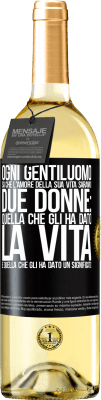 29,95 € Spedizione Gratuita | Vino bianco Edizione WHITE Ogni gentiluomo sa che l'amore della sua vita saranno due donne: quella che gli ha dato la vita e quella che gli ha dato un Etichetta Nera. Etichetta personalizzabile Vino giovane Raccogliere 2023 Verdejo