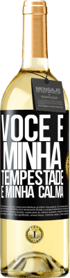 29,95 € Envio grátis | Vinho branco Edição WHITE Você é minha tempestade e minha calma Etiqueta Preta. Etiqueta personalizável Vinho jovem Colheita 2024 Verdejo