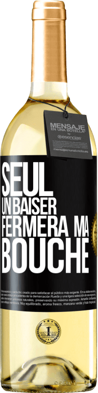 29,95 € Envoi gratuit | Vin blanc Édition WHITE Seul un baiser fermera ma bouche Étiquette Noire. Étiquette personnalisable Vin jeune Récolte 2024 Verdejo