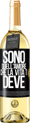 29,95 € Spedizione Gratuita | Vino bianco Edizione WHITE Sono quell'amore che la vita ti deve Etichetta Nera. Etichetta personalizzabile Vino giovane Raccogliere 2024 Verdejo