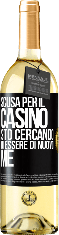 29,95 € Spedizione Gratuita | Vino bianco Edizione WHITE Scusa per il casino, sto cercando di essere di nuovo me Etichetta Nera. Etichetta personalizzabile Vino giovane Raccogliere 2024 Verdejo