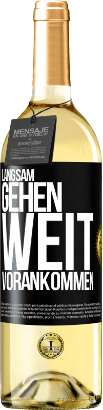 29,95 € Kostenloser Versand | Weißwein WHITE Ausgabe Langsam gehen. Weit vorankommen Schwarzes Etikett. Anpassbares Etikett Junger Wein Ernte 2023 Verdejo