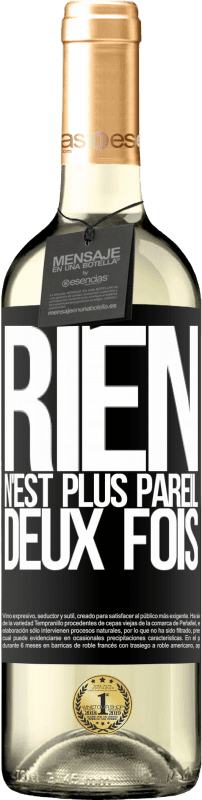 29,95 € Envoi gratuit | Vin blanc Édition WHITE Rien n'est plus pareil deux fois Étiquette Noire. Étiquette personnalisable Vin jeune Récolte 2024 Verdejo