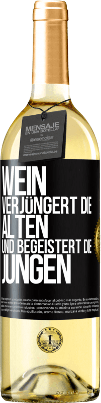29,95 € Kostenloser Versand | Weißwein WHITE Ausgabe Wein verjüngert die Alten und begeistert die Jungen Schwarzes Etikett. Anpassbares Etikett Junger Wein Ernte 2023 Verdejo