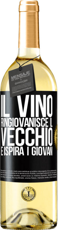 29,95 € Spedizione Gratuita | Vino bianco Edizione WHITE Il vino ringiovanisce il vecchio e ispira i giovani Etichetta Nera. Etichetta personalizzabile Vino giovane Raccogliere 2024 Verdejo