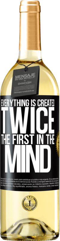29,95 € Бесплатная доставка | Белое вино Издание WHITE Все создано дважды. Первое в уме Черная метка. Настраиваемая этикетка Молодое вино Урожай 2023 Verdejo
