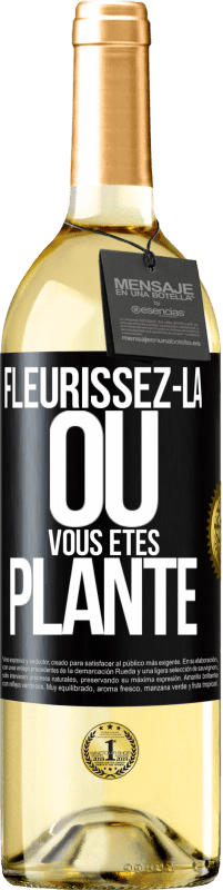 29,95 € Envoi gratuit | Vin blanc Édition WHITE Fleurissez- là où vous êtes planté Étiquette Noire. Étiquette personnalisable Vin jeune Récolte 2023 Verdejo
