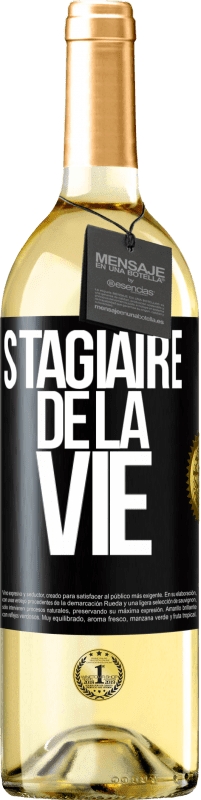 29,95 € Envoi gratuit | Vin blanc Édition WHITE Stagiaire de la vie Étiquette Noire. Étiquette personnalisable Vin jeune Récolte 2023 Verdejo