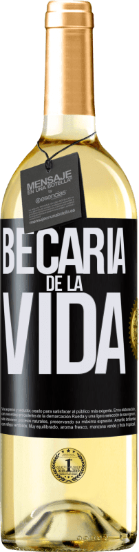 29,95 € Envío gratis | Vino Blanco Edición WHITE Becaria de la vida Etiqueta Negra. Etiqueta personalizable Vino joven Cosecha 2024 Verdejo