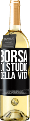 29,95 € Spedizione Gratuita | Vino bianco Edizione WHITE Borsa di studio della vita Etichetta Nera. Etichetta personalizzabile Vino giovane Raccogliere 2024 Verdejo