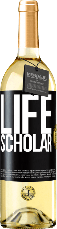 29,95 € Envio grátis | Vinho branco Edição WHITE Life Scholar Etiqueta Preta. Etiqueta personalizável Vinho jovem Colheita 2023 Verdejo