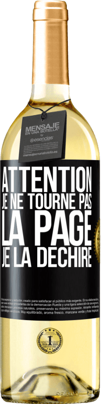 29,95 € Envoi gratuit | Vin blanc Édition WHITE Attention, je ne tourne pas la page, je la déchire Étiquette Noire. Étiquette personnalisable Vin jeune Récolte 2024 Verdejo