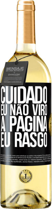 29,95 € Envio grátis | Vinho branco Edição WHITE Cuidado, eu não viro a página, eu rasgo Etiqueta Preta. Etiqueta personalizável Vinho jovem Colheita 2024 Verdejo