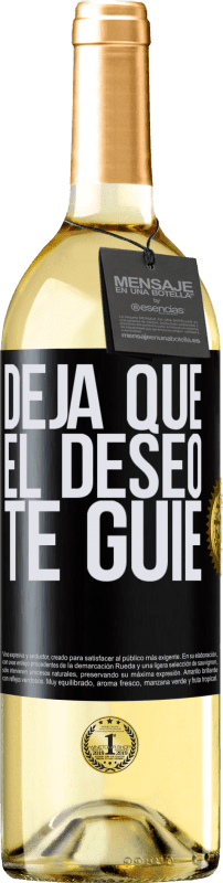 29,95 € Envío gratis | Vino Blanco Edición WHITE Deja que el deseo te guíe Etiqueta Negra. Etiqueta personalizable Vino joven Cosecha 2024 Verdejo