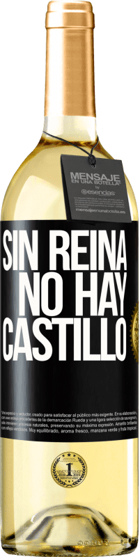 29,95 € Envío gratis | Vino Blanco Edición WHITE Sin reina, no hay castillo Etiqueta Negra. Etiqueta personalizable Vino joven Cosecha 2024 Verdejo