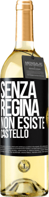 29,95 € Spedizione Gratuita | Vino bianco Edizione WHITE Senza regina, non esiste castello Etichetta Nera. Etichetta personalizzabile Vino giovane Raccogliere 2023 Verdejo