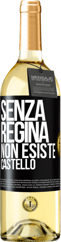 29,95 € Spedizione Gratuita | Vino bianco Edizione WHITE Senza regina, non esiste castello Etichetta Nera. Etichetta personalizzabile Vino giovane Raccogliere 2024 Verdejo