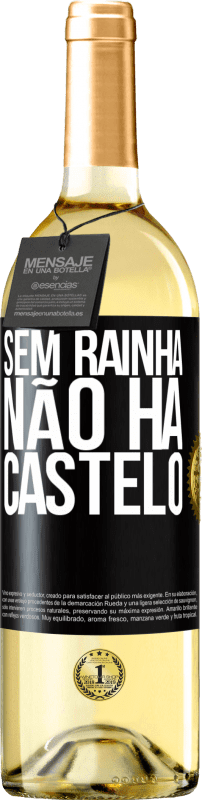 29,95 € Envio grátis | Vinho branco Edição WHITE Sem rainha, não há castelo Etiqueta Preta. Etiqueta personalizável Vinho jovem Colheita 2024 Verdejo