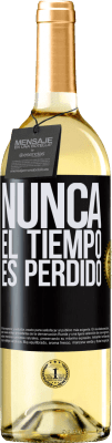 29,95 € Envío gratis | Vino Blanco Edición WHITE Nunca el tiempo es perdido Etiqueta Negra. Etiqueta personalizable Vino joven Cosecha 2024 Verdejo