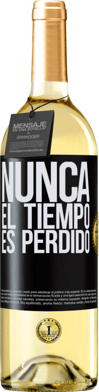 29,95 € Envío gratis | Vino Blanco Edición WHITE Nunca el tiempo es perdido Etiqueta Negra. Etiqueta personalizable Vino joven Cosecha 2023 Verdejo