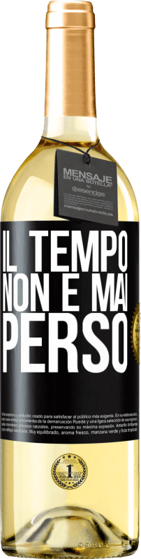 29,95 € Spedizione Gratuita | Vino bianco Edizione WHITE Il tempo non è mai perso Etichetta Nera. Etichetta personalizzabile Vino giovane Raccogliere 2024 Verdejo