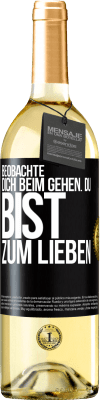 29,95 € Kostenloser Versand | Weißwein WHITE Ausgabe Beobachte dich beim Gehen. Du bist zum Lieben Schwarzes Etikett. Anpassbares Etikett Junger Wein Ernte 2023 Verdejo