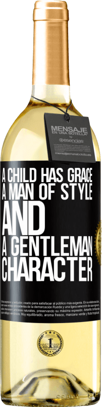 29,95 € 送料無料 | 白ワイン WHITEエディション 子供には優雅さ、スタイルの男、そして紳士の性格があります ブラックラベル. カスタマイズ可能なラベル 若いワイン 収穫 2023 Verdejo