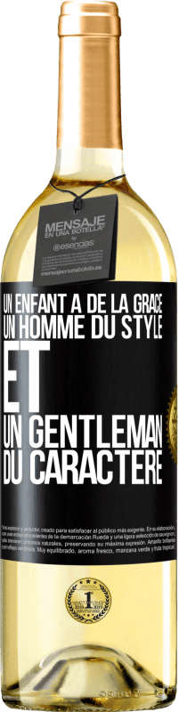 29,95 € Envoi gratuit | Vin blanc Édition WHITE Un enfant a de la grâce, un homme du style et un gentleman du caractère Étiquette Noire. Étiquette personnalisable Vin jeune Récolte 2024 Verdejo