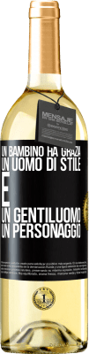 29,95 € Spedizione Gratuita | Vino bianco Edizione WHITE Un bambino ha grazia, un uomo di stile e un gentiluomo, un personaggio Etichetta Nera. Etichetta personalizzabile Vino giovane Raccogliere 2024 Verdejo