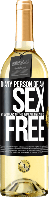 29,95 € Free Shipping | White Wine WHITE Edition To any person of any SEX with each glass of this wine we give a lid for FREE Black Label. Customizable label Young wine Harvest 2024 Verdejo