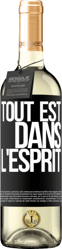 29,95 € Envoi gratuit | Vin blanc Édition WHITE Tout est dans l'esprit Étiquette Noire. Étiquette personnalisable Vin jeune Récolte 2024 Verdejo