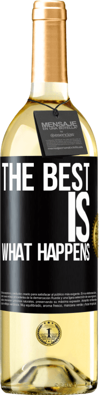 29,95 € Бесплатная доставка | Белое вино Издание WHITE Самое лучшее, что происходит Черная метка. Настраиваемая этикетка Молодое вино Урожай 2023 Verdejo