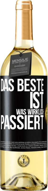 29,95 € Kostenloser Versand | Weißwein WHITE Ausgabe Das Beste ist, was wirklich passiert Schwarzes Etikett. Anpassbares Etikett Junger Wein Ernte 2024 Verdejo