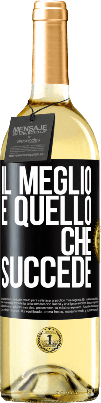 29,95 € Spedizione Gratuita | Vino bianco Edizione WHITE Il meglio è quello che succede Etichetta Nera. Etichetta personalizzabile Vino giovane Raccogliere 2024 Verdejo