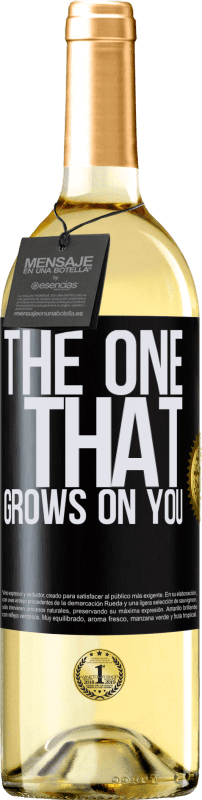 29,95 € Kostenloser Versand | Weißwein WHITE Ausgabe The one that grows on you Schwarzes Etikett. Anpassbares Etikett Junger Wein Ernte 2023 Verdejo