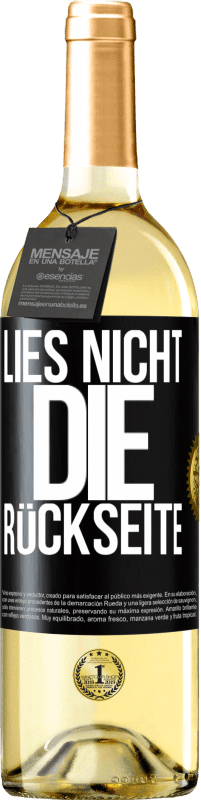 29,95 € Kostenloser Versand | Weißwein WHITE Ausgabe Lies nicht die Rückseite Schwarzes Etikett. Anpassbares Etikett Junger Wein Ernte 2023 Verdejo