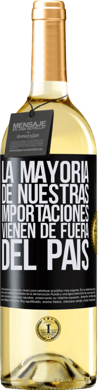 29,95 € Envío gratis | Vino Blanco Edición WHITE La mayoría de nuestras importaciones vienen de fuera del país Etiqueta Negra. Etiqueta personalizable Vino joven Cosecha 2024 Verdejo