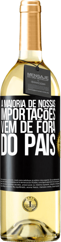 29,95 € Envio grátis | Vinho branco Edição WHITE A maioria de nossas importações vem de fora do país Etiqueta Preta. Etiqueta personalizável Vinho jovem Colheita 2024 Verdejo