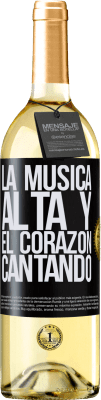 29,95 € Envío gratis | Vino Blanco Edición WHITE La música alta y el corazón cantando Etiqueta Negra. Etiqueta personalizable Vino joven Cosecha 2023 Verdejo