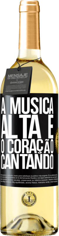 29,95 € Envio grátis | Vinho branco Edição WHITE A música alta e o coração cantando Etiqueta Preta. Etiqueta personalizável Vinho jovem Colheita 2024 Verdejo