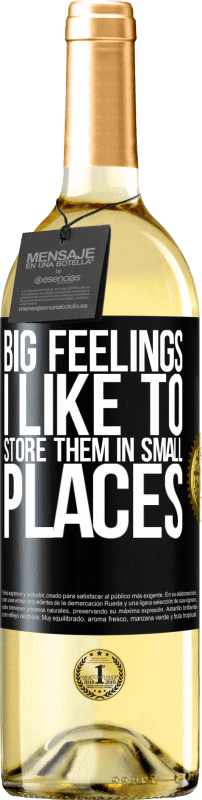 29,95 € Free Shipping | White Wine WHITE Edition Big feelings I like to store them in small places Black Label. Customizable label Young wine Harvest 2024 Verdejo