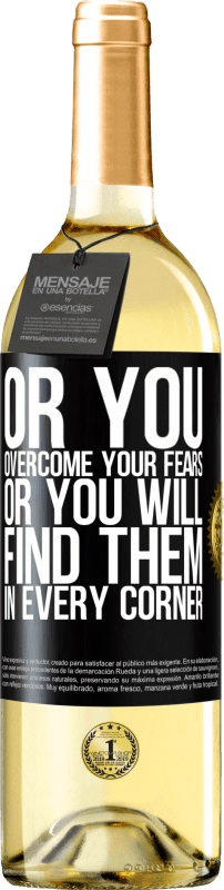 29,95 € Free Shipping | White Wine WHITE Edition Or you overcome your fears, or you will find them in every corner Black Label. Customizable label Young wine Harvest 2024 Verdejo