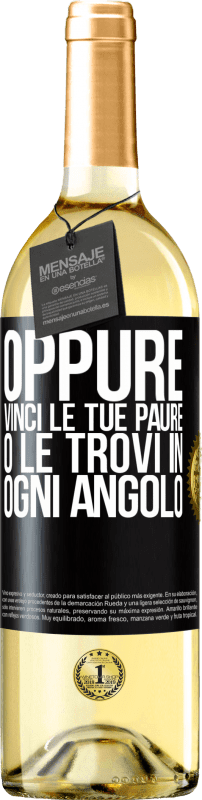 29,95 € Spedizione Gratuita | Vino bianco Edizione WHITE Oppure vinci le tue paure o le trovi in ​​ogni angolo Etichetta Nera. Etichetta personalizzabile Vino giovane Raccogliere 2024 Verdejo